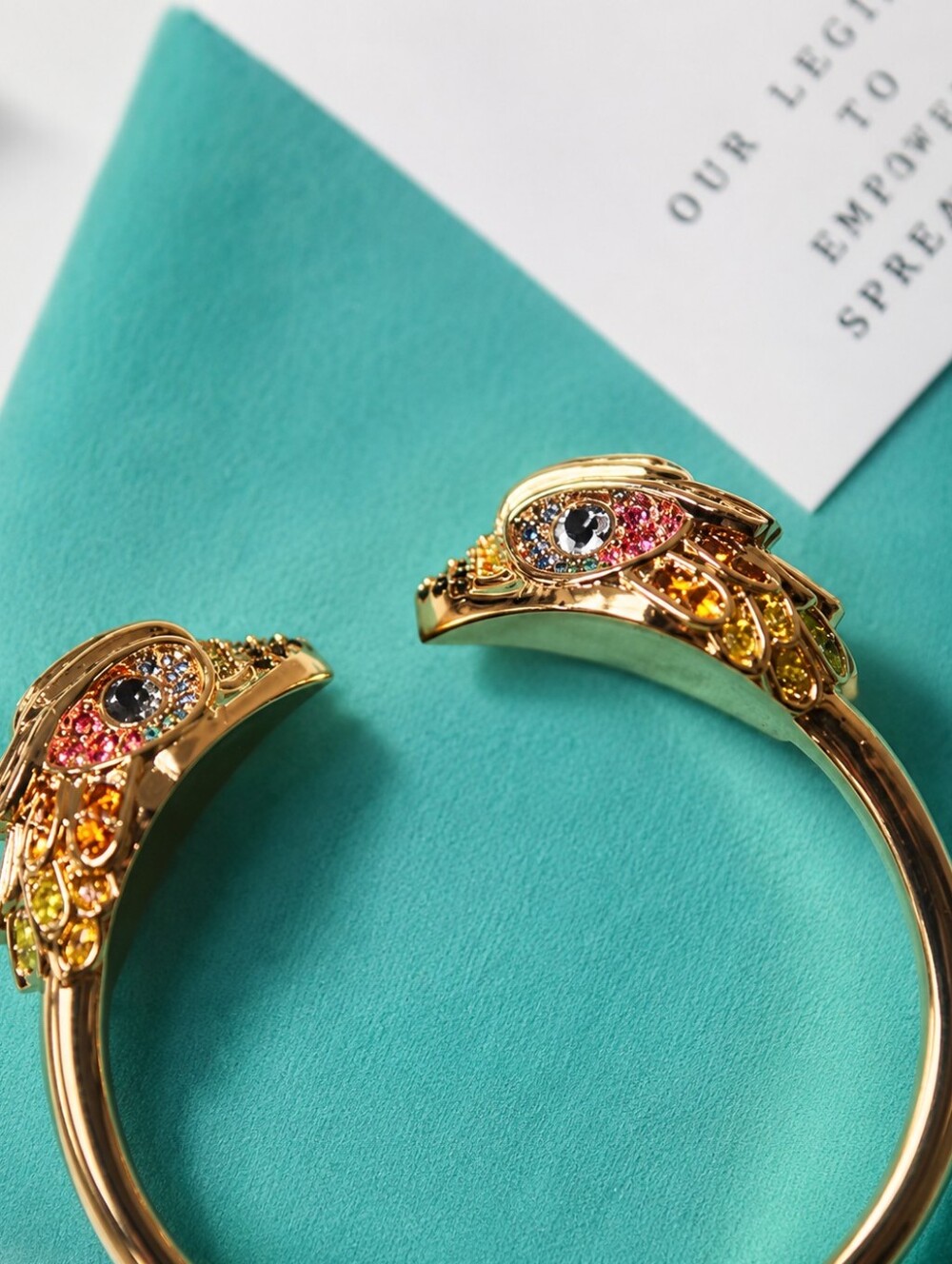 New Kurt Geiger London Multi Crystal Eagle Hinged Cuff Gold Tone Durable Fashion